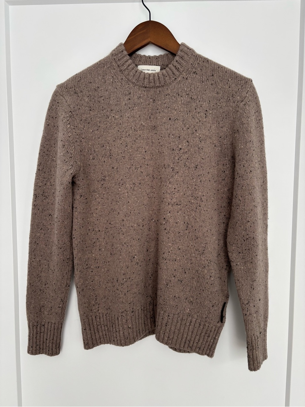 Calvin Klein Jeans Speckled Taupe Crewneck Sweater